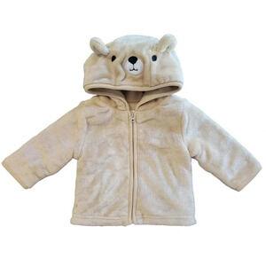 NWOT Bundles Infant Boy's Girl's Faux Fur Cozy Zip-up Hooded Bear Jacket, 3-6 mo